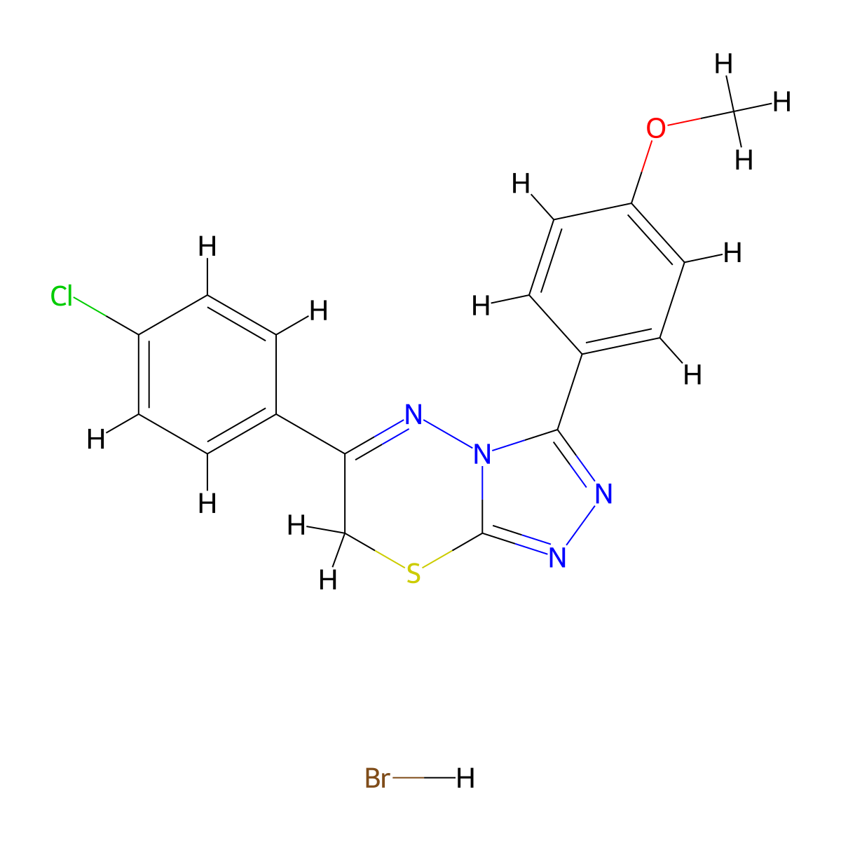 6-(4-chlorophenyl)-3-(4-methoxyphenyl)-7H-[1,2,4]triazolo[3,4-b][1,3,4]thiadiazine hydrobromide molecular structure, CAS 1179500-12-9