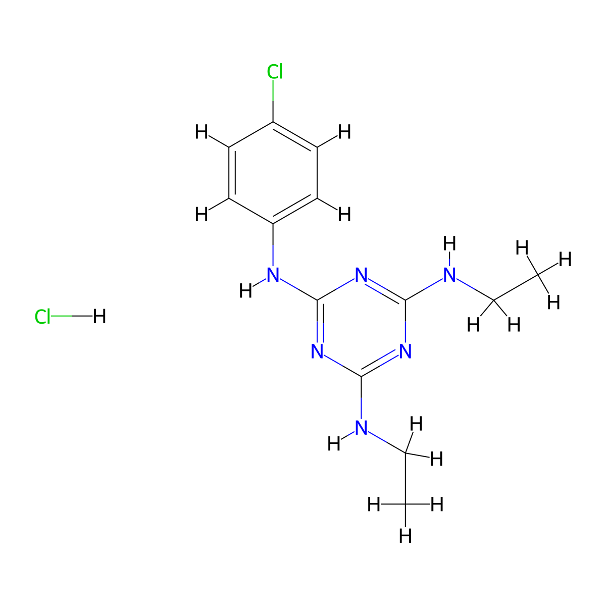 N2-(4-chlorophenyl)-N4,N6-diethyl-1,3,5-triazine-2,4,6-triamine hydrochloride molecular structure, CAS 1179500-47-0
