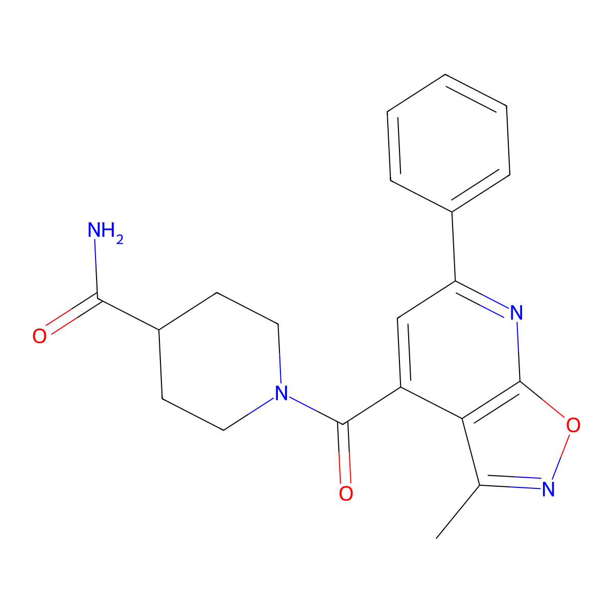 1-[(3-Methyl-6-phenyl[1,2]oxazolo[5,4-b]pyridin-4-yl)carbonyl]piperidine-4-carboxamide molecular structure, CAS 1179500-65-2