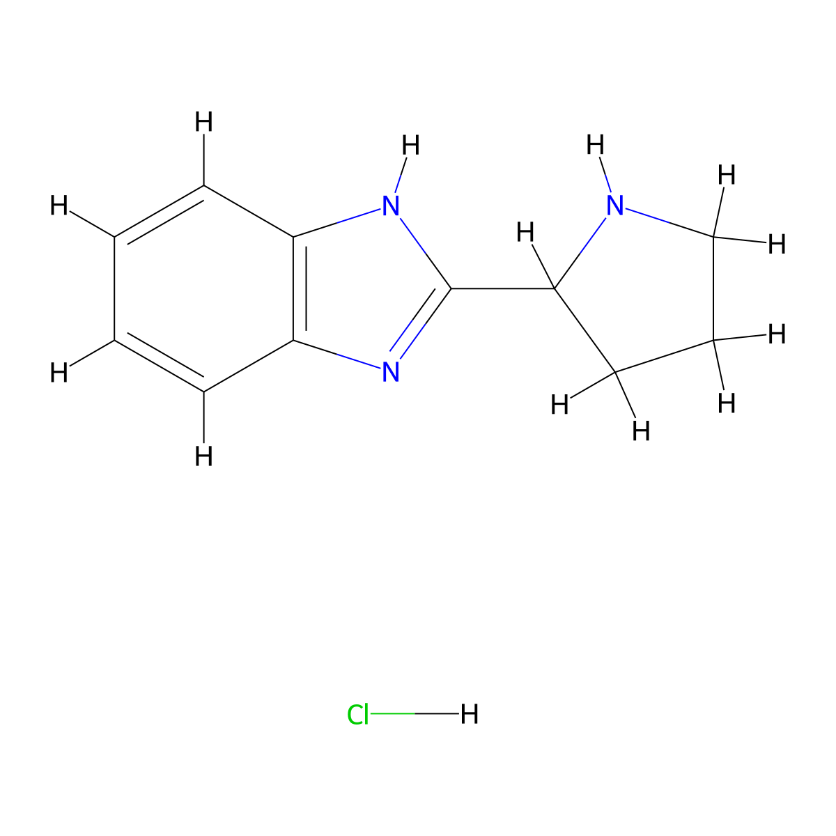 2-(Pyrrolidin-2-YL)-1H-1,3-benzodiazole hydrochloride molecular structure, CAS 1179504-07-4