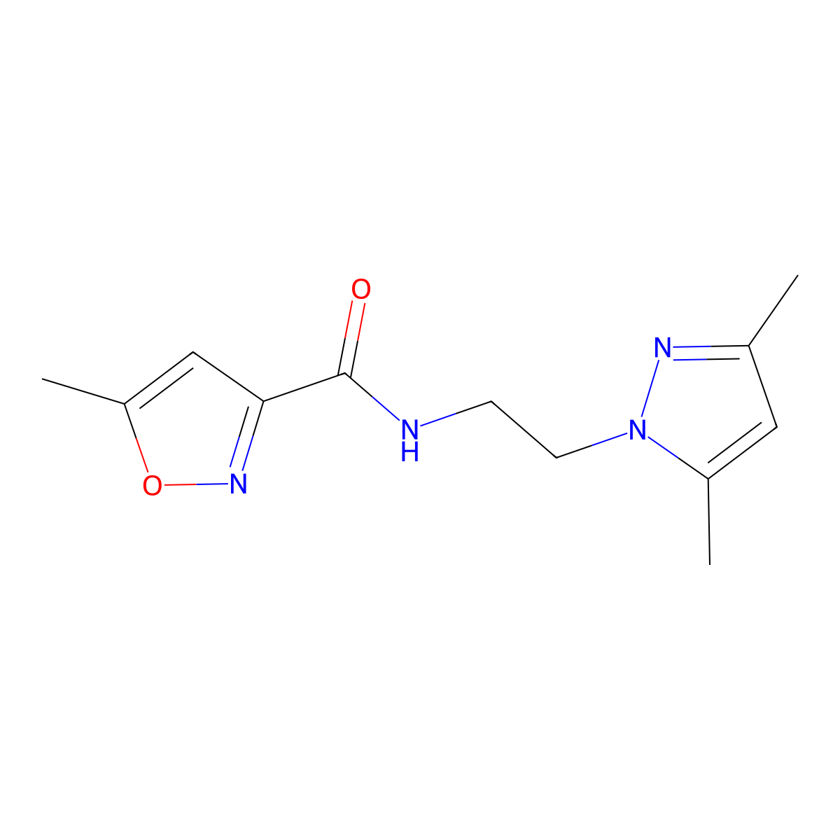 N-[2-(3,5-dimethyl-1H-pyrazol-1-yl)ethyl]-5-methyl-1,2-oxazole-3-carboxamide molecular structure, CAS 1179504-47-2