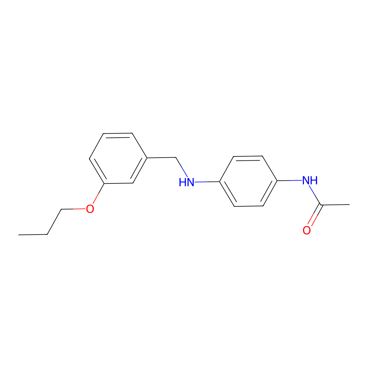 N-{4-[(3-propoxybenzyl)amino]phenyl}acetamide molecular structure, CAS 1179504-99-4