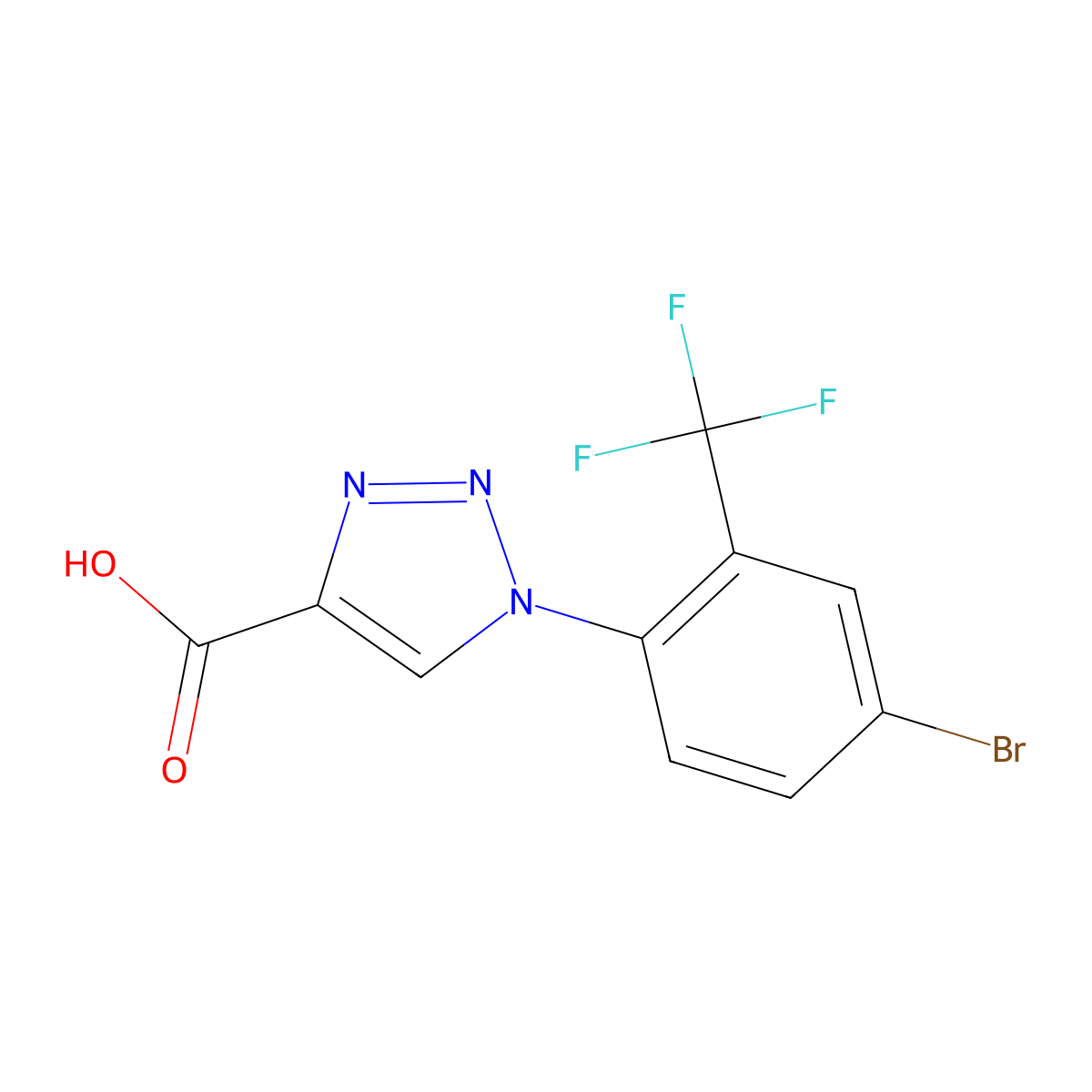 1-[4-bromo-2-(trifluoromethyl)phenyl]-1H-1,2,3-triazole-4-carboxylic acid molecular structure, CAS 1179507-09-5