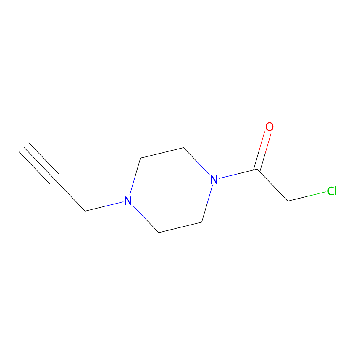 2-Chloro-1-(4-(prop-2-yn-1-yl)piperazin-1-yl)ethan-1-one molecular structure, CAS 1179509-01-3