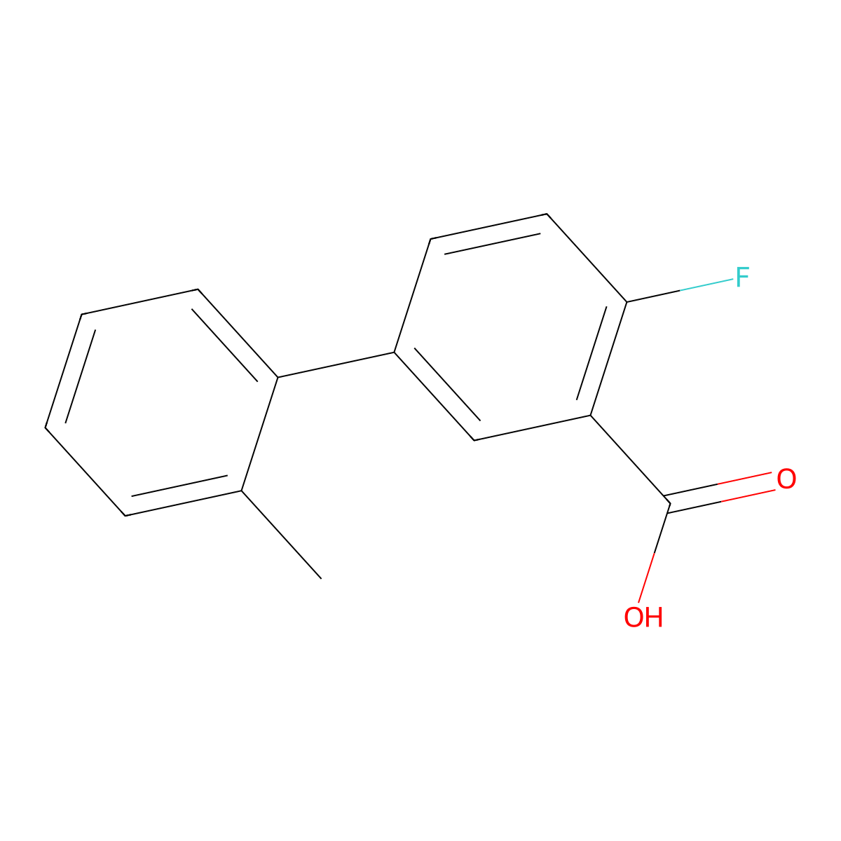4-Fluoro-2'-methyl-[1,1'-biphenyl]-3-carboxylic acid molecular structure, CAS 1179510-24-7
