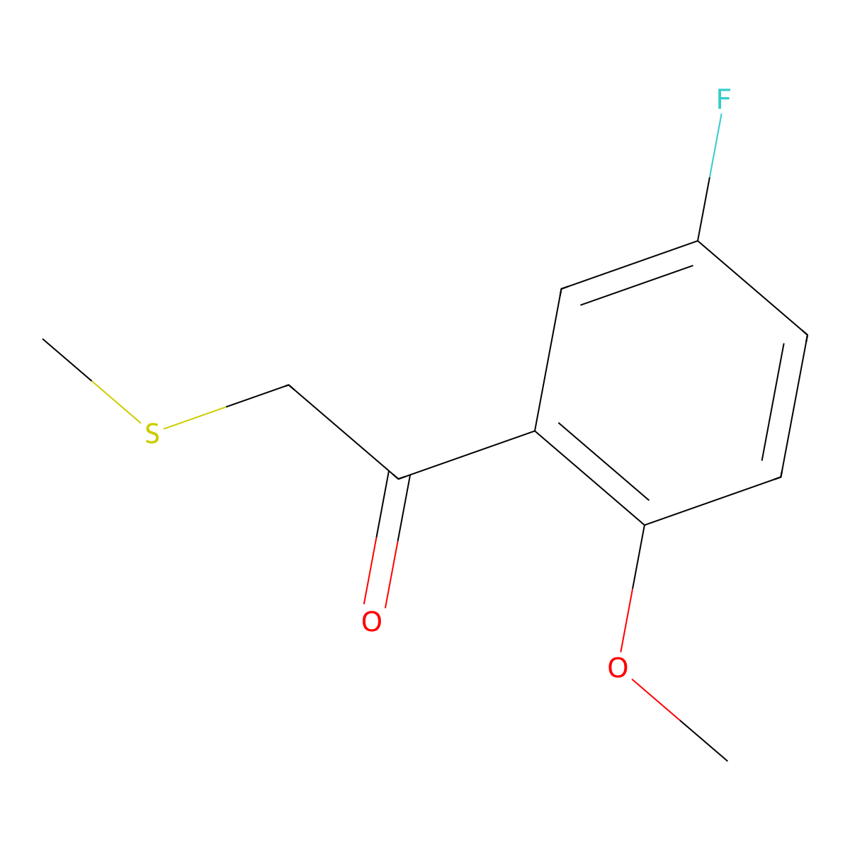 1-(5-Fluoro-2-methoxyphenyl)-2-(methylthio)ethan-1-one molecular structure, CAS 1179512-73-2