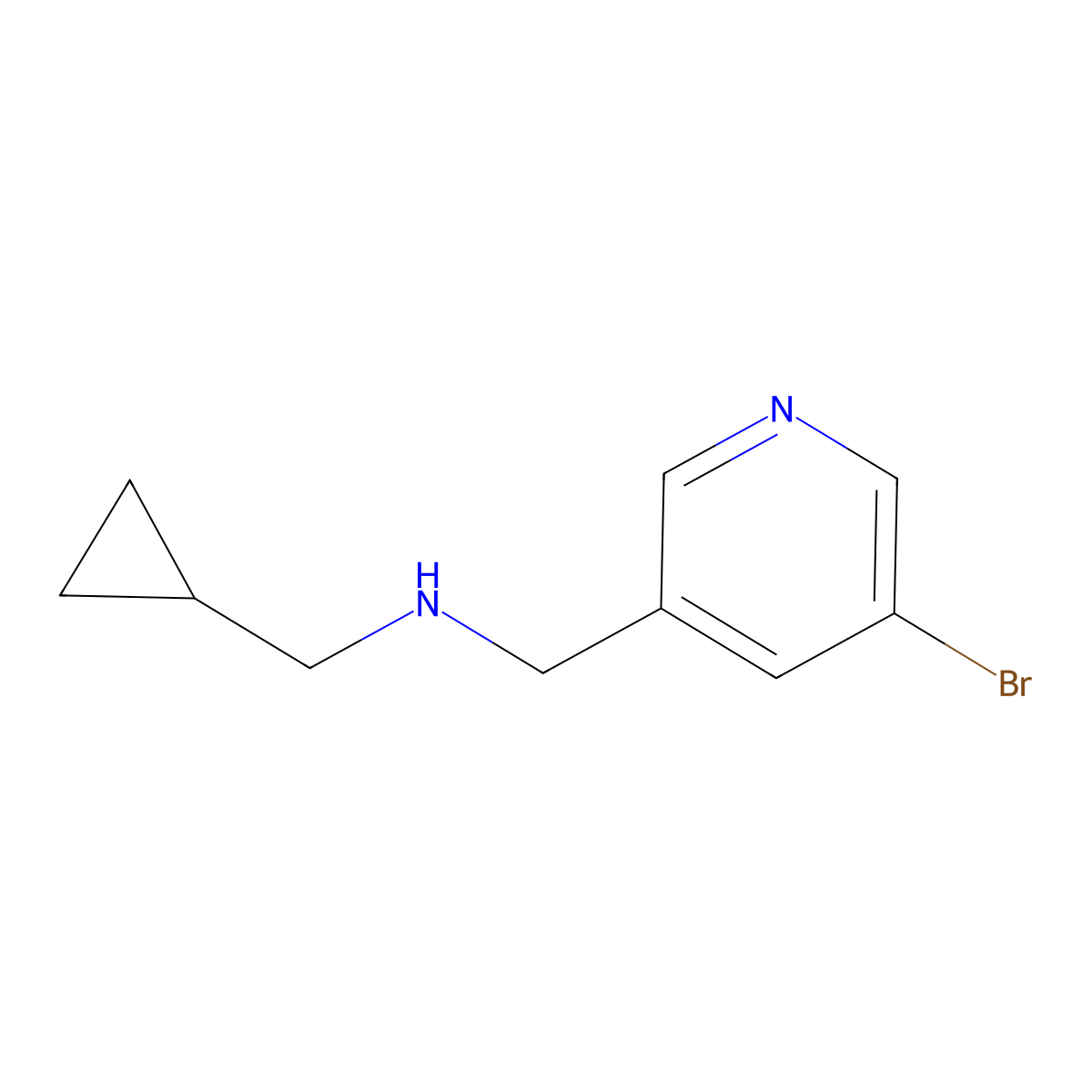 1-(5-bromopyridin-3-yl)-N-(cyclopropylmethyl)methanamine molecular structure, CAS 1179513-34-8