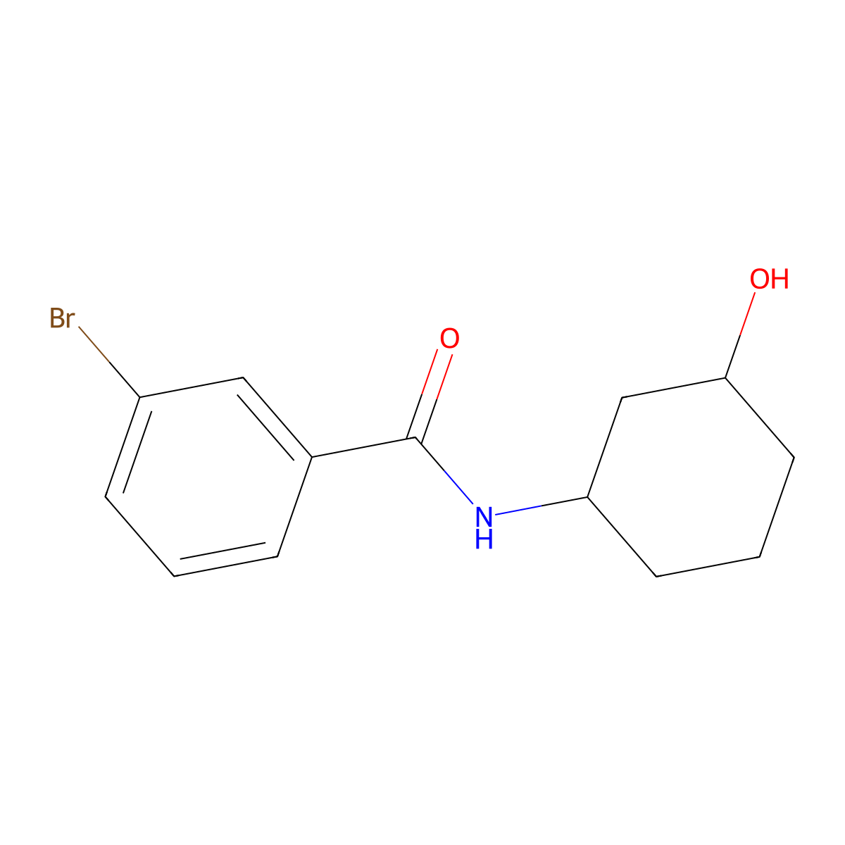 3-bromo-N-(3-hydroxycyclohexyl)benzamide molecular structure, CAS 1179514-48-7