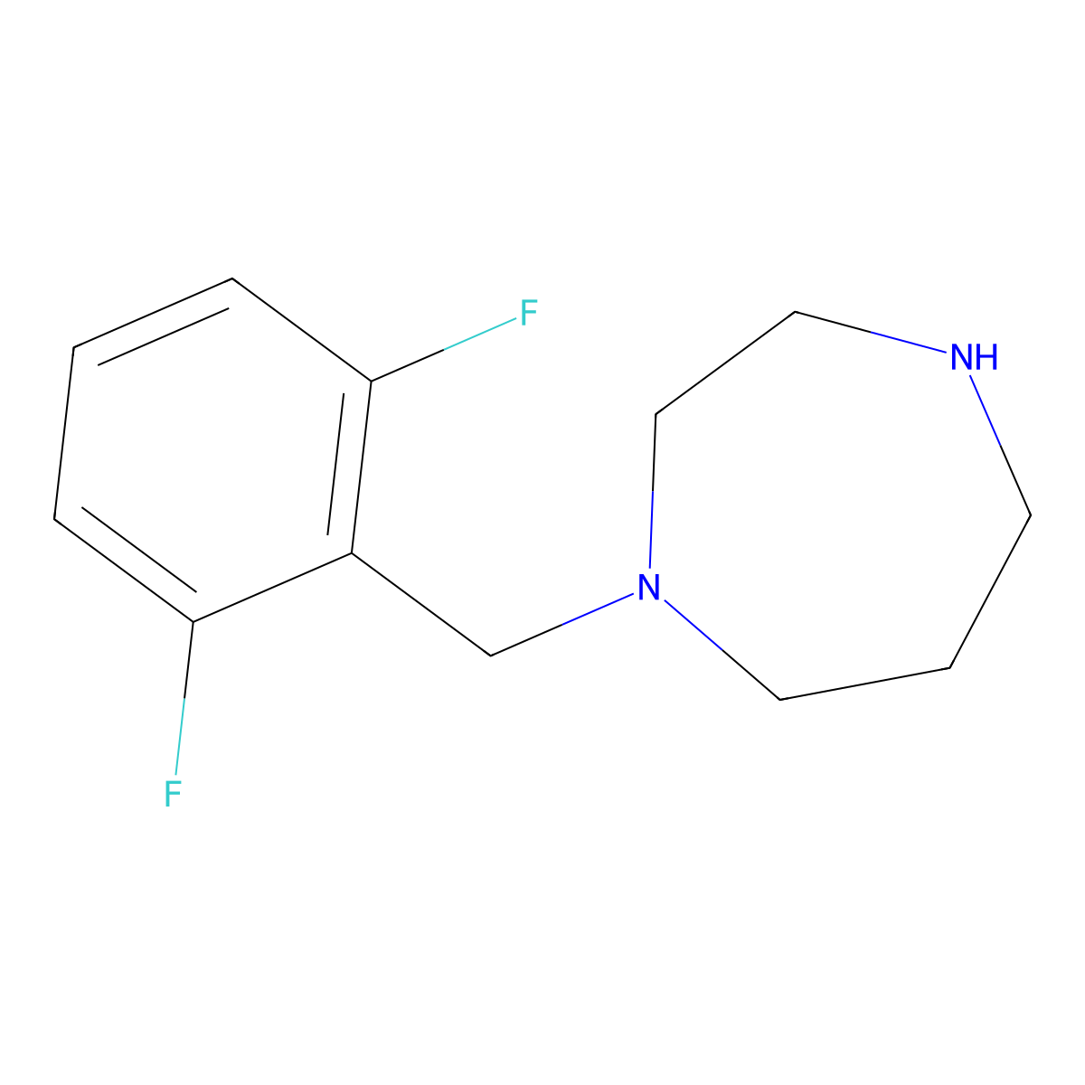 1-[(2,6-Difluorophenyl)methyl]-1,4-diazepane molecular structure, CAS 1179515-18-4