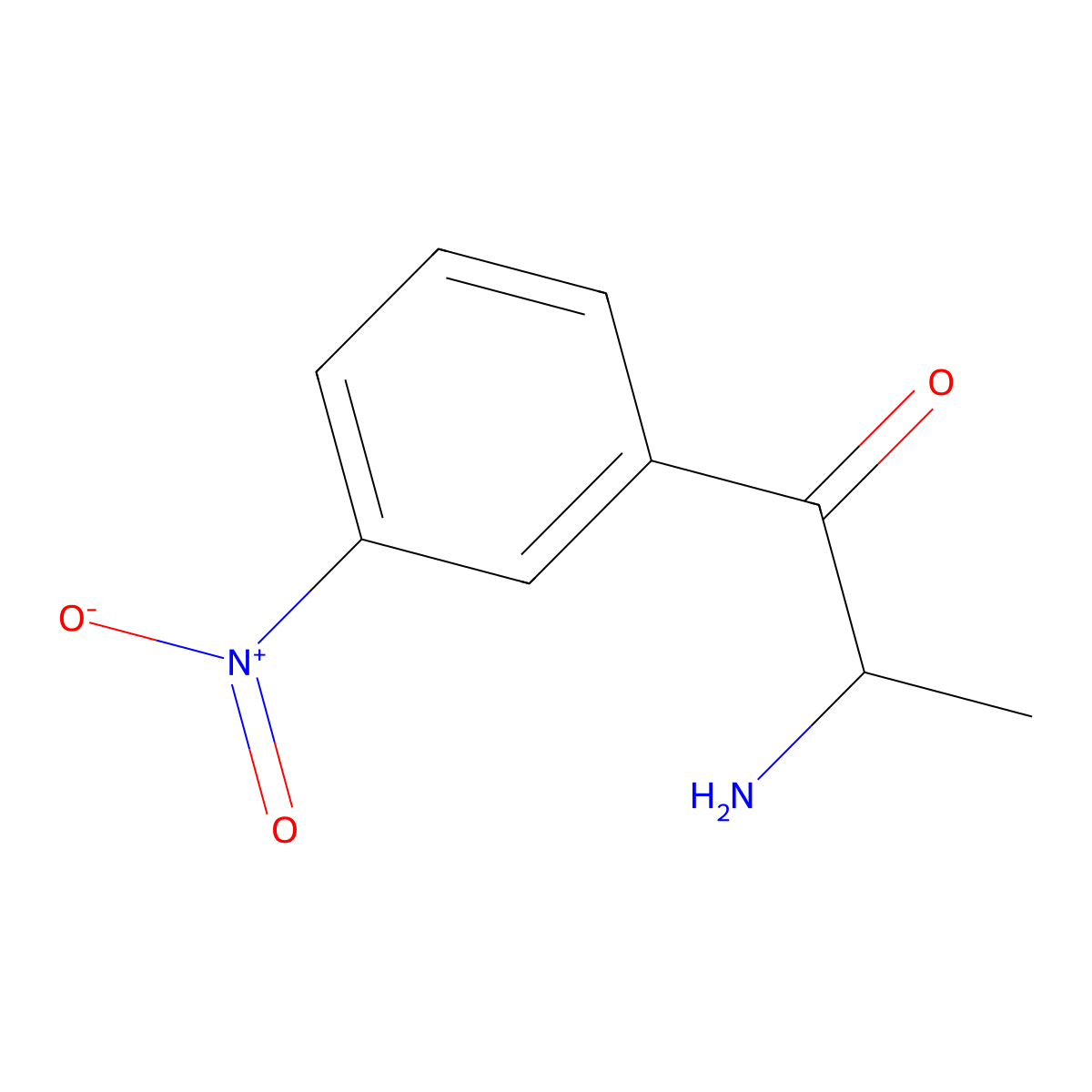 2-Amino-1-(3-nitrophenyl)propan-1-one molecular structure, CAS 1179515-26-4