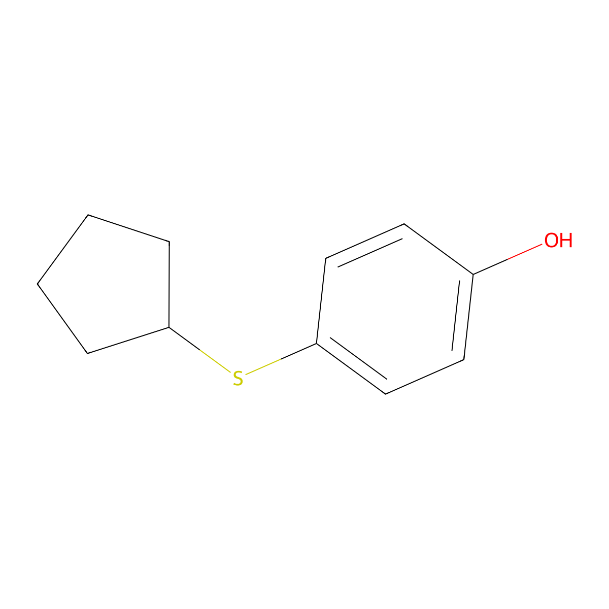 4-(Cyclopentylsulfanyl)phenol molecular structure, CAS 1179516-95-0