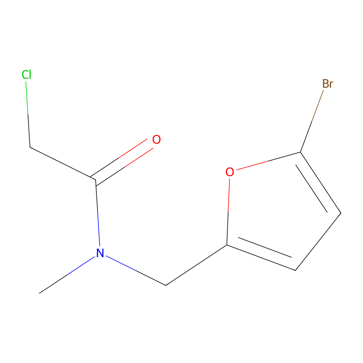 N-[(5-bromofuran-2-yl)methyl]-2-chloro-N-methylacetamide molecular structure, CAS 1179517-86-2
