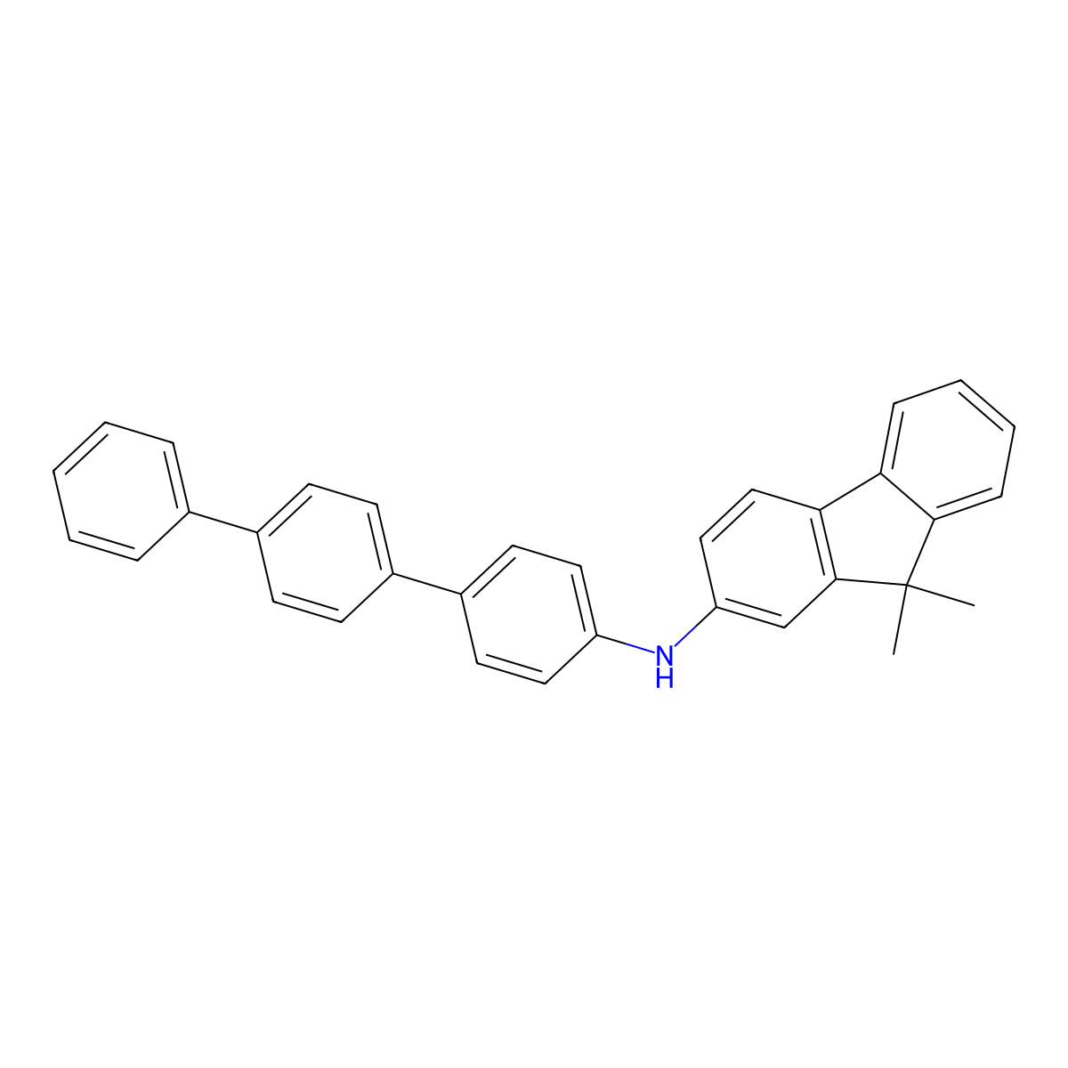 N-([1,1':4',1''-Terphenyl]-4-yl)-9,9-dimethyl-9H-fluoren-2-amine molecular structure, CAS 1179529-07-7