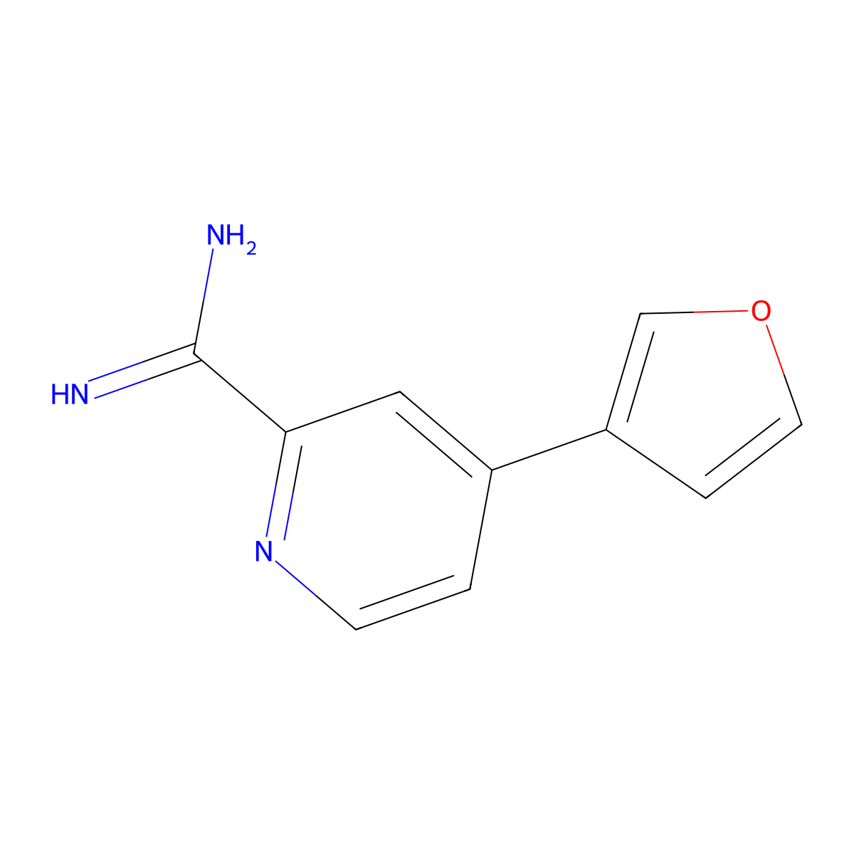 4-(3-Furanyl)-2-pyridinecarboximidamide molecular structure, CAS 1179532-66-1