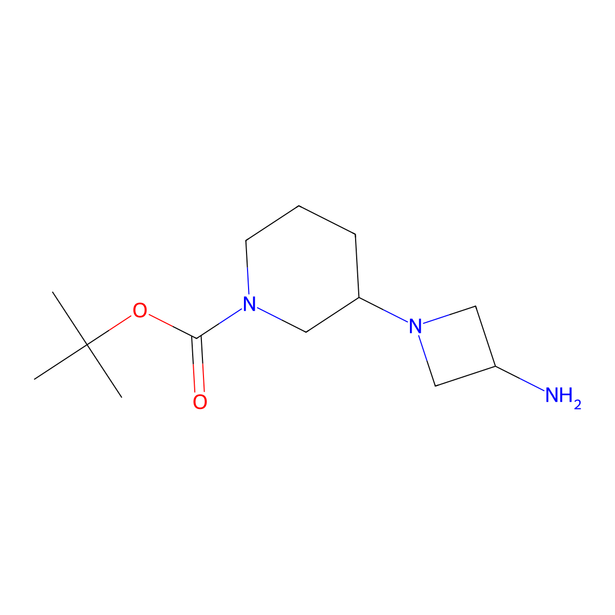 3-(3-amino-1-azetidinyl)-1-Piperidinecarboxylic acid 1,1-dimethylethyl ester molecular structure, CAS 1179533-11-9