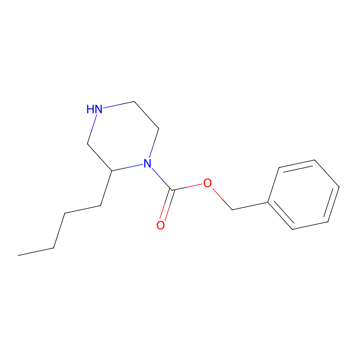 2-butyl-1-Piperazinecarboxylic acid phenylmethyl ester molecular structure, CAS 1179533-30-2