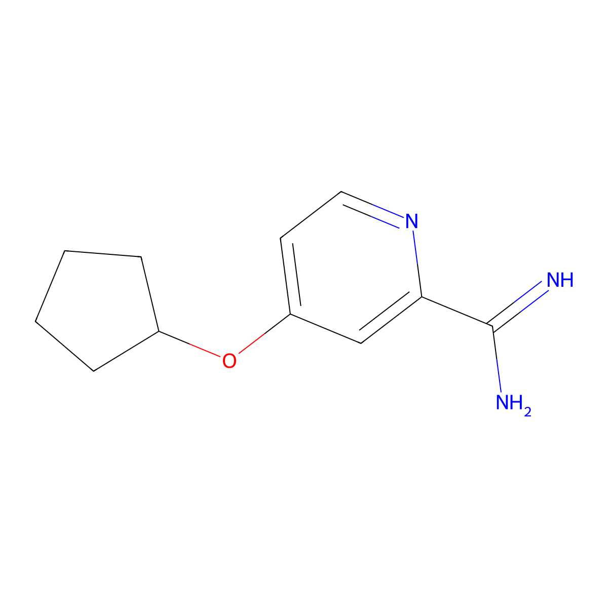 4-(Cyclopentyloxy)picolinimidamide molecular structure, CAS 1179533-43-7
