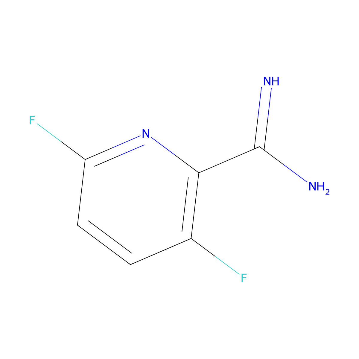 3,6-Difluoro-2-pyridinecarboximidamide molecular structure, CAS 1179533-44-8