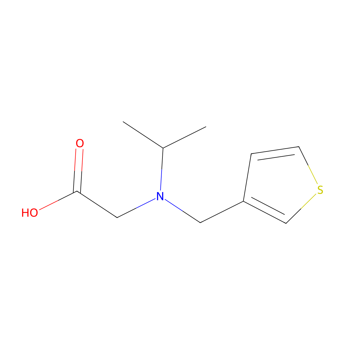 (Isopropyl-thiophen-3-ylmethyl-amino)-acetic acid molecular structure, CAS 1179589-30-0