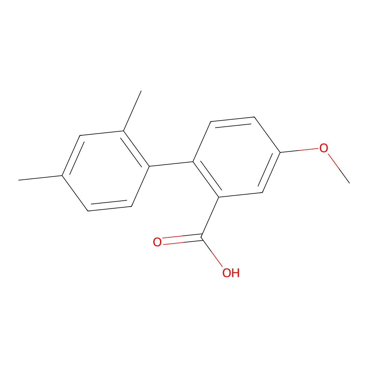 2-(2,4-Dimethylphenyl)-5-methoxybenzoic acid molecular structure, CAS 1179593-04-4