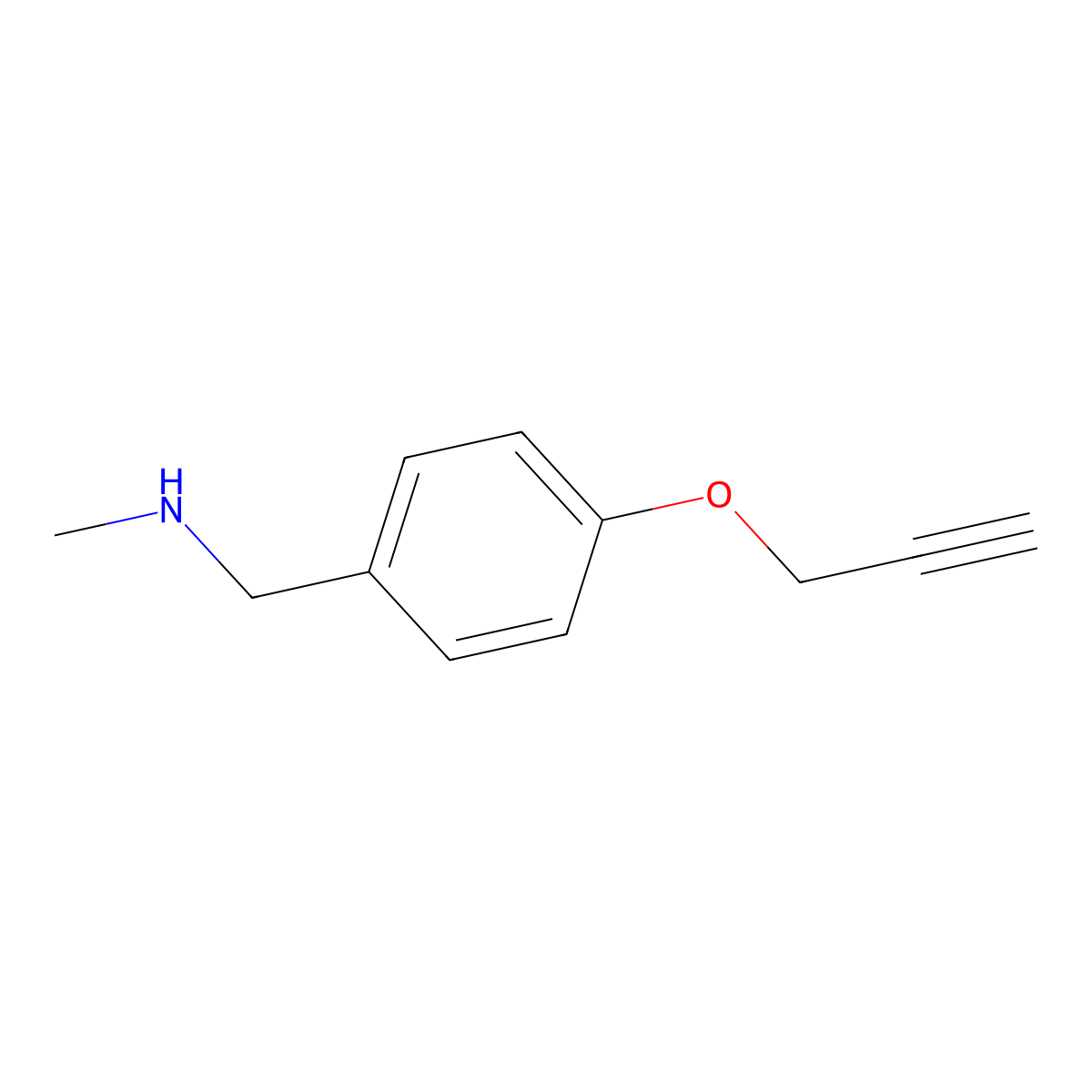N-Methyl-1-(4-(prop-2-yn-1-yloxy)phenyl)methanamine molecular structure, CAS 1179595-55-1