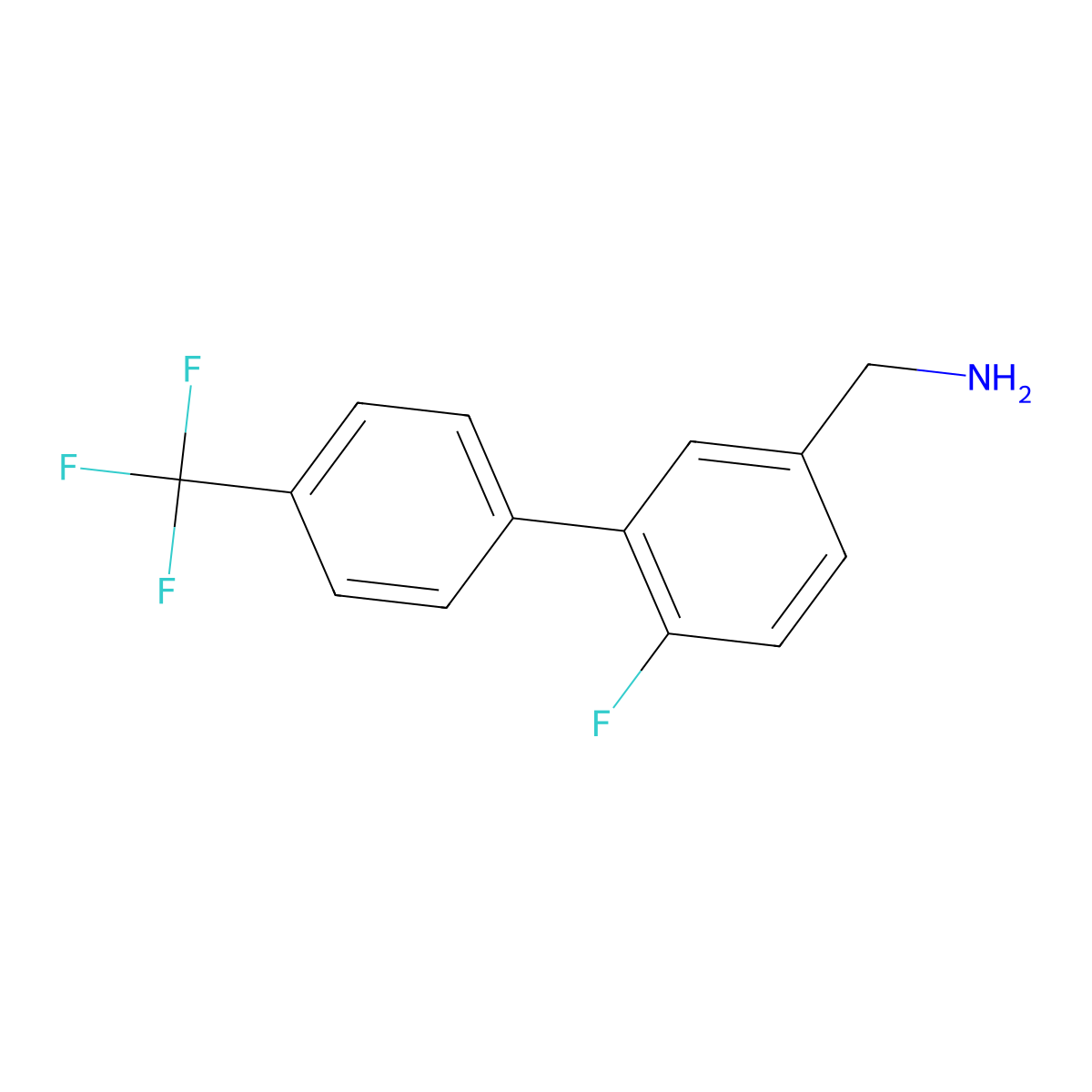 (6-Fluoro-4'-(trifluoromethyl)-[1,1'-biphenyl]-3-yl)methanamine molecular structure, CAS 1179598-23-2