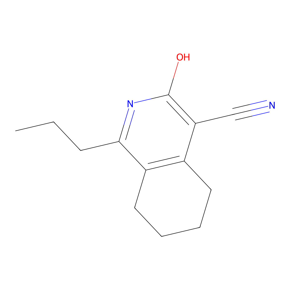 3-Hydroxy-1-propyl-5,6,7,8-tetrahydroisoquinoline-4-carbonitrile molecular structure, CAS 117960-35-7