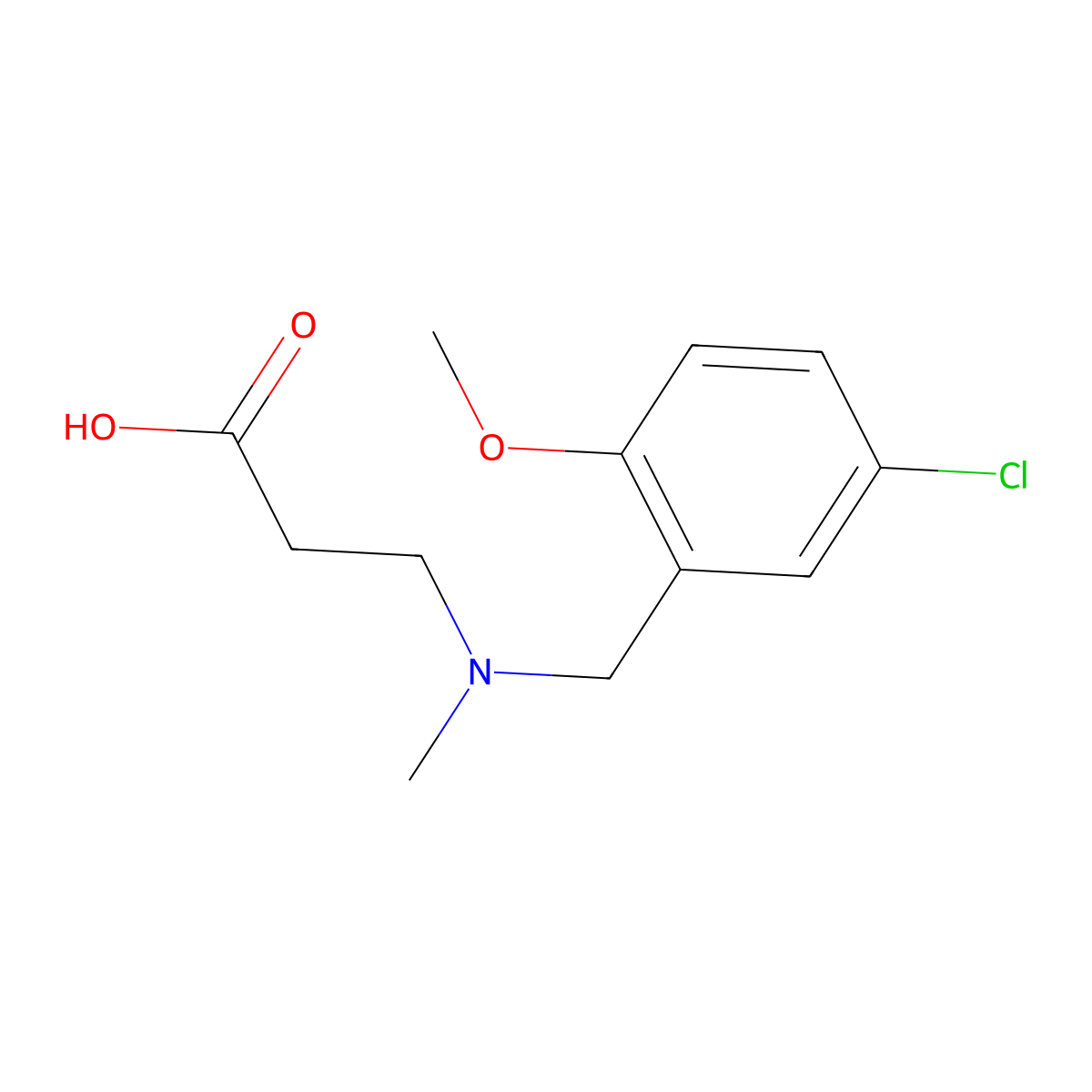 N-[(5-Chloro-2-methoxyphenyl)methyl]-N-methyl-beta-alanine molecular structure, CAS 1179604-30-8