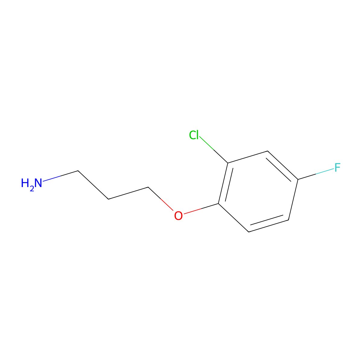 3-(2-Chloro-4-fluorophenoxy)propan-1-amine molecular structure, CAS 1179606-07-5