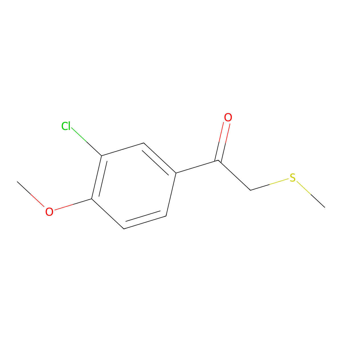 1-(3-Chloro-4-methoxyphenyl)-2-(methylthio)ethan-1-one molecular structure, CAS 1179606-58-6