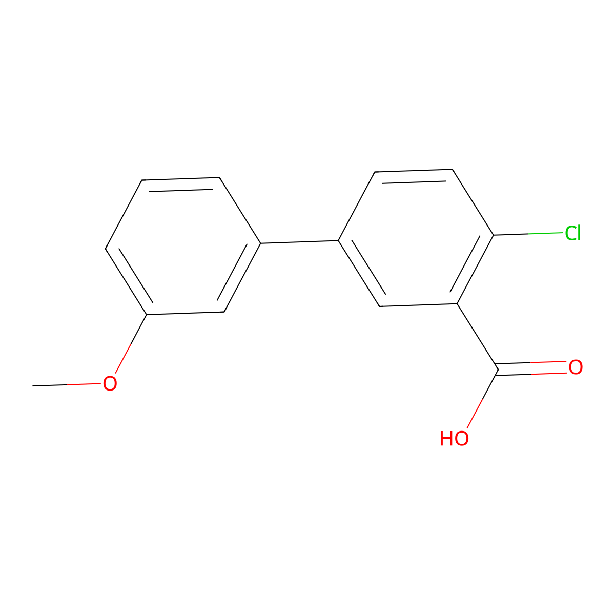 2-Chloro-5-(3-methoxyphenyl)benzoic acid molecular structure, CAS 1179607-85-2