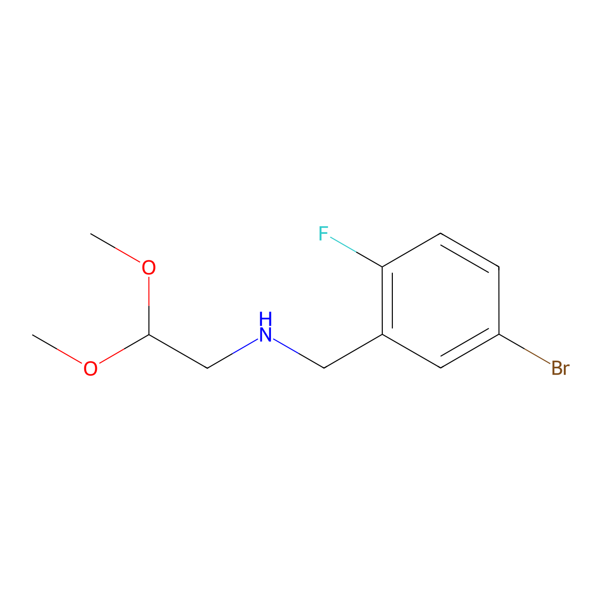 [(5-Bromo-2-fluorophenyl)methyl](2,2-dimethoxyethyl)amine molecular structure, CAS 1179608-64-0