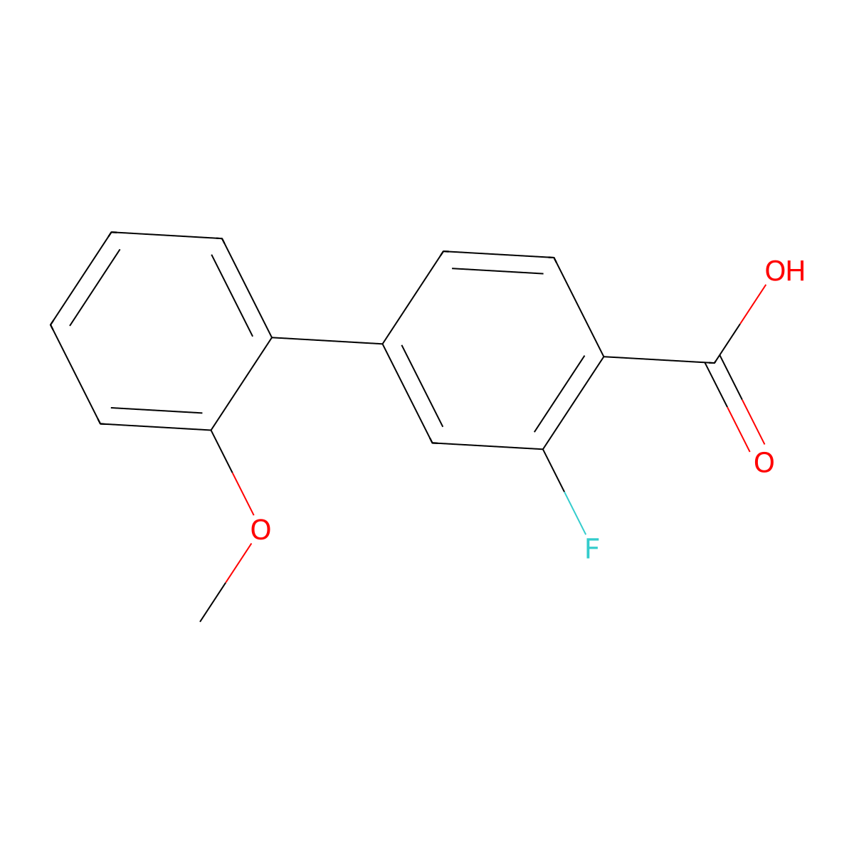 2-Fluoro-4-(2-methoxyphenyl)benzoic acid molecular structure, CAS 1179609-46-1