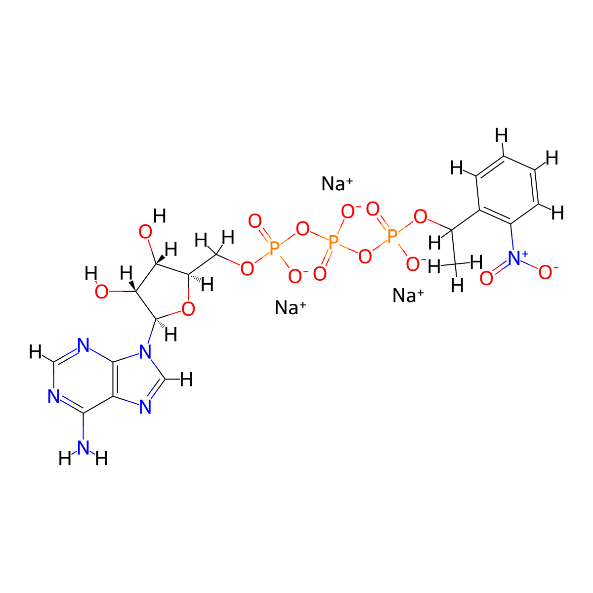 Adenosine 5'-Triphosphate P3-[1-(2-Nitrophenyl)ethyl Ester] Trisodium Salt molecular structure, CAS 117961-29-2