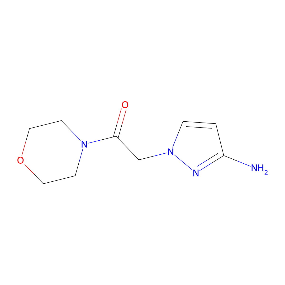 2-(3-amino-1H-pyrazol-1-yl)-1-(morpholin-4-yl)ethan-1-one molecular structure, CAS 1179611-54-1