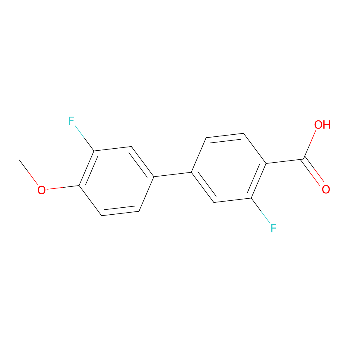 2-Fluoro-4-(3-fluoro-4-methoxyphenyl)benzoic acid molecular structure, CAS 1179613-45-6
