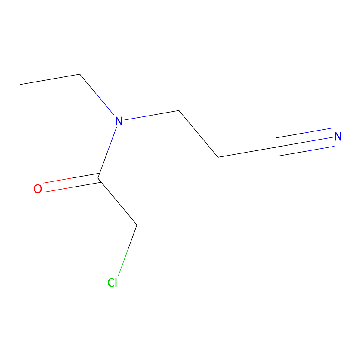2-chloro-N-(2-cyanoethyl)-N-ethylacetamide molecular structure, CAS 1179615-92-9