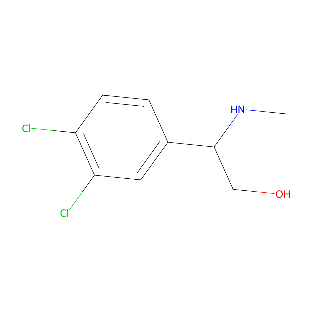 2-(3,4-Dichlorophenyl)-2-(methylamino)ethan-1-ol molecular structure, CAS 1179616-95-5