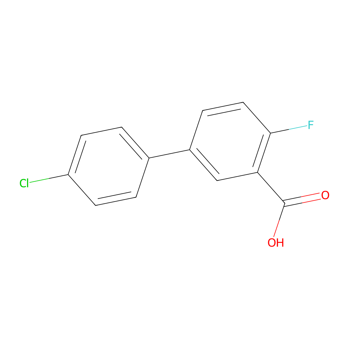5-(4-Chlorophenyl)-2-fluorobenzoic acid molecular structure, CAS 1179618-11-1