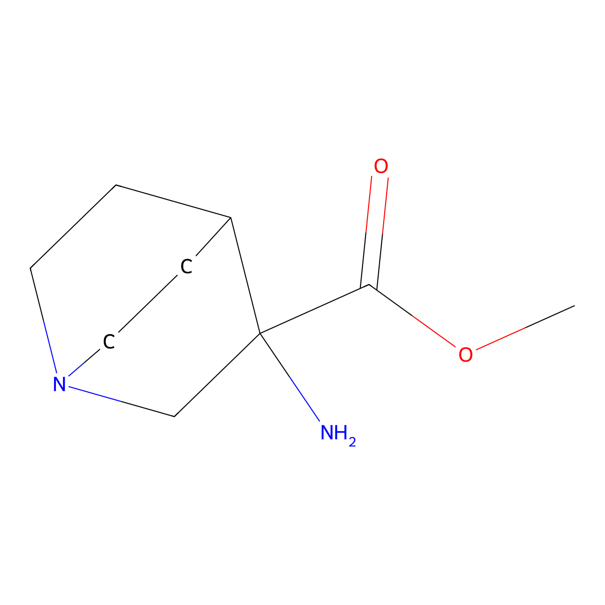 Methyl 3-amino-1-azabicyclo[2.2.2]octane-3-carboxylate molecular structure, CAS 1179619-54-5