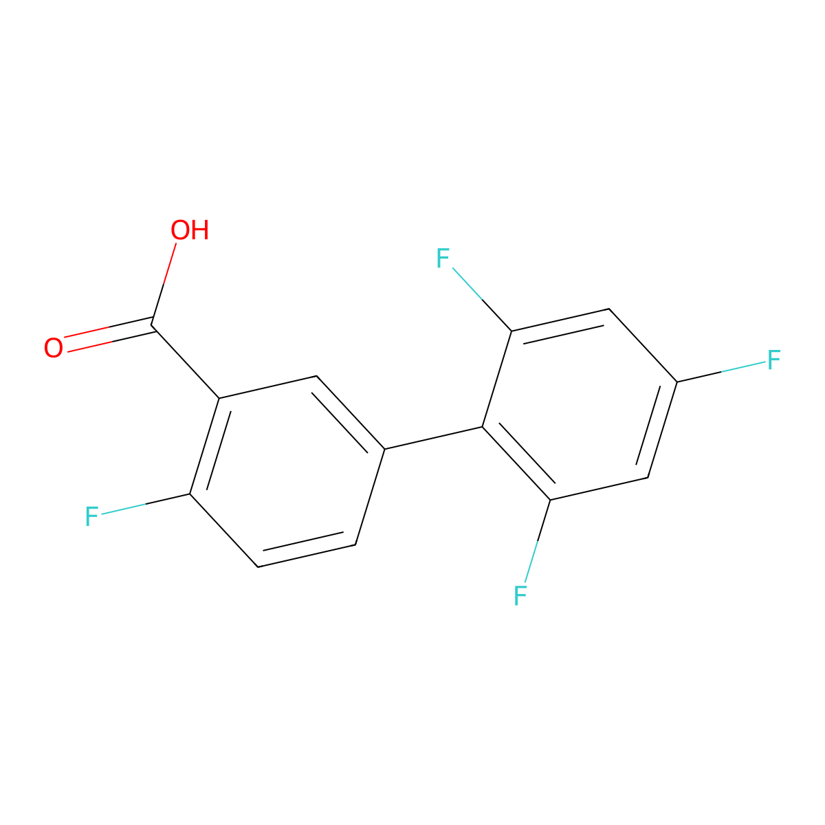 2-Fluoro-5-(2,4,6-trifluorophenyl)benzoic acid molecular structure, CAS 1179626-09-5