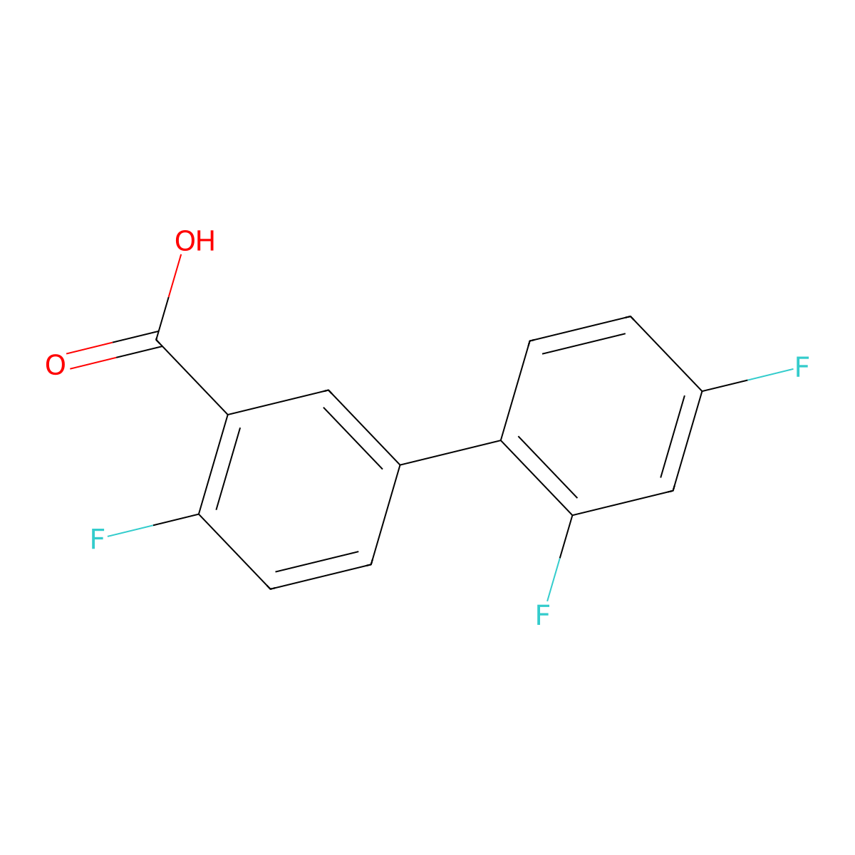 5-(2,4-Difluorophenyl)-2-fluorobenzoic acid molecular structure, CAS 1179628-04-6