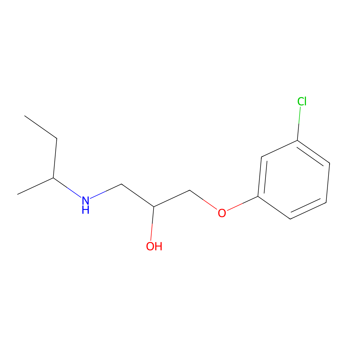 (Butan-2-YL)[3-(3-chlorophenoxy)-2-hydroxypropyl]amine molecular structure, CAS 1179633-55-6