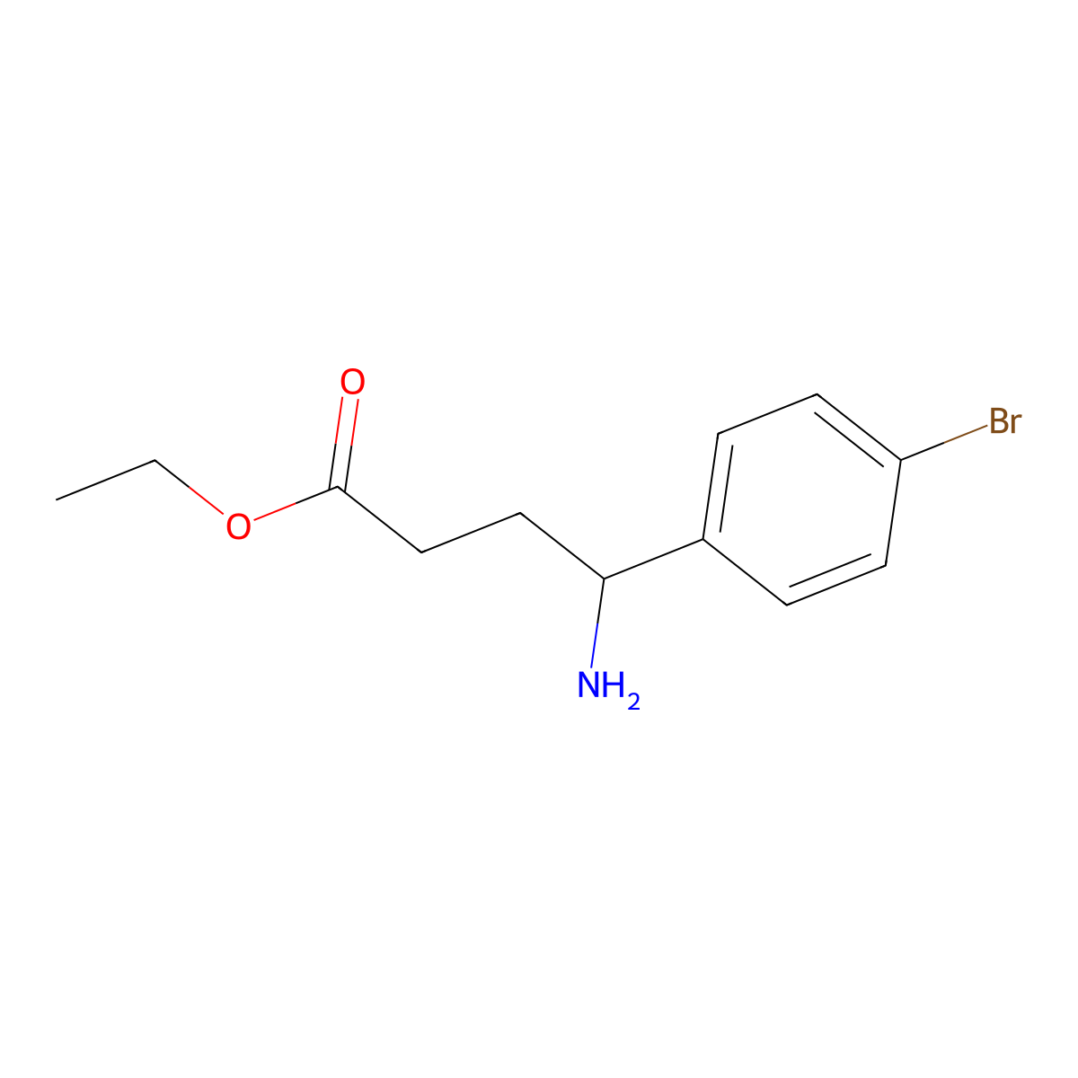 Ethyl 4-amino-4-(4-bromophenyl)butanoate molecular structure, CAS 1179637-89-8