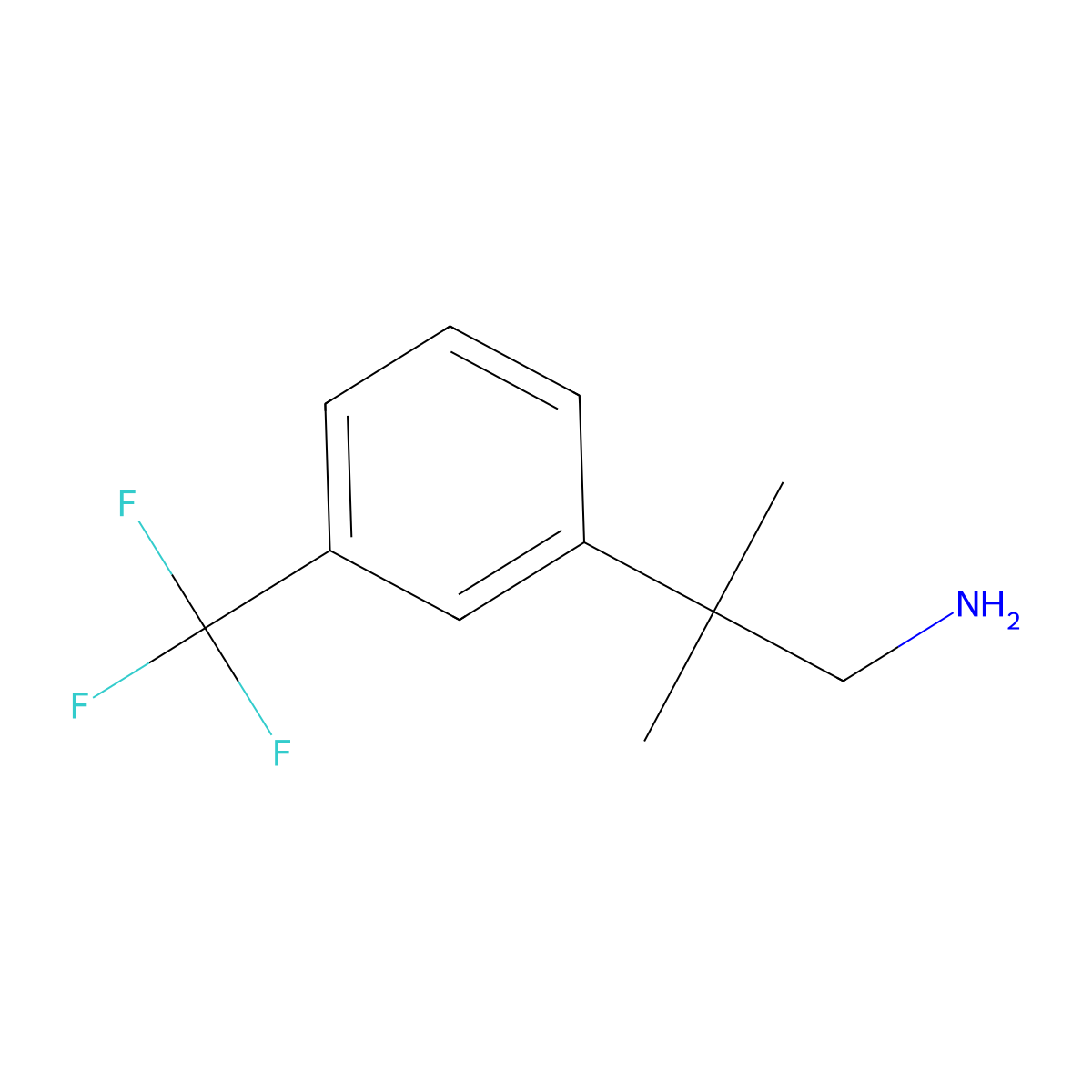 2-Methyl-2-(3-(trifluoromethyl)phenyl)propan-1-amine molecular structure, CAS 1179638-93-7