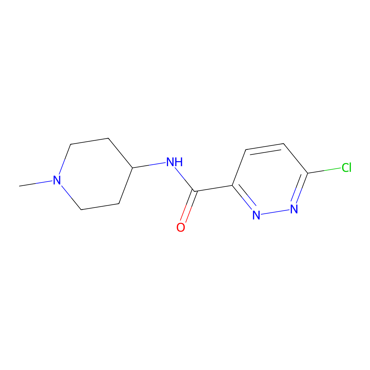 6-chloro-N-(1-methyl-4-piperidyl)pyridazine-3-carboxamide molecular structure, CAS 1179639-26-9
