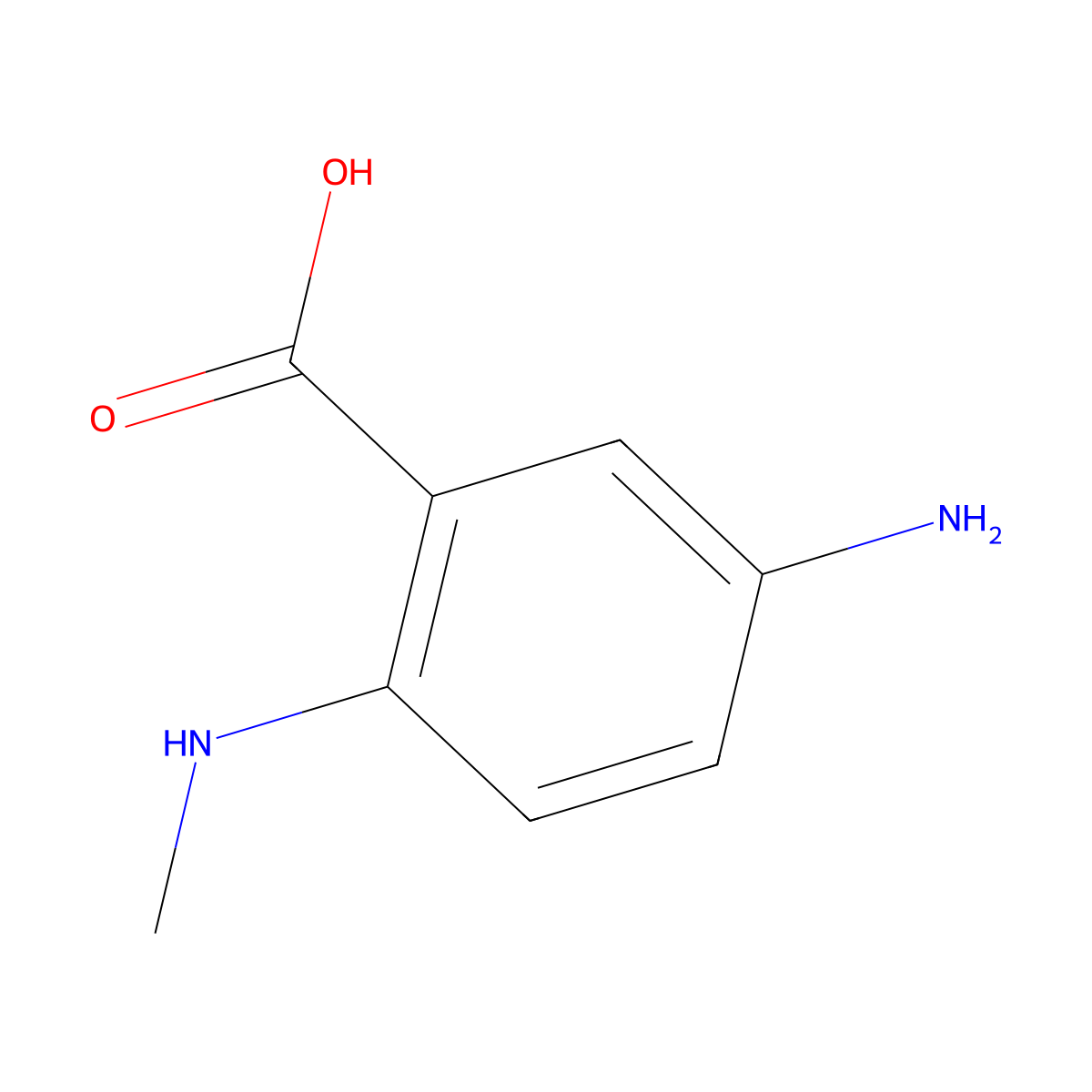 5-Amino-2-(methylamino)benzoic acid molecular structure, CAS 1179640-60-8