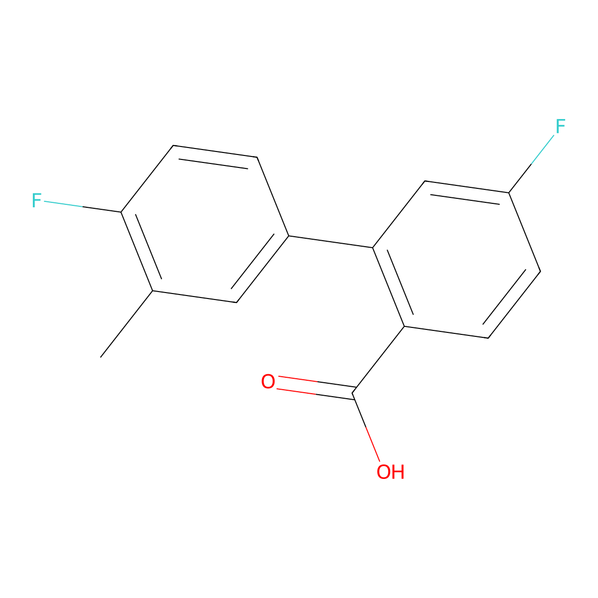 4-Fluoro-2-(4-fluoro-3-methylphenyl)benzoic acid molecular structure, CAS 1179643-93-6