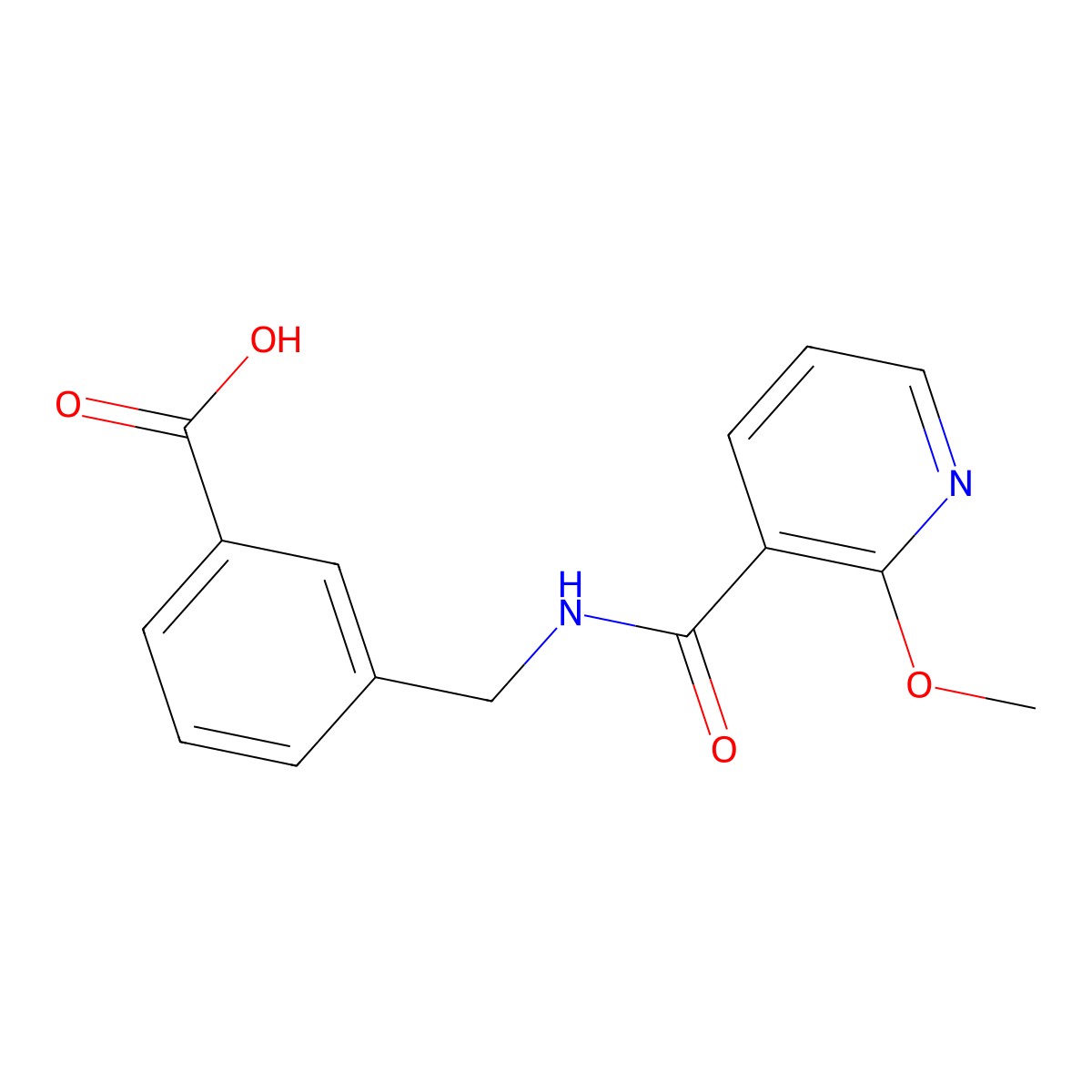 3-{[(2-Methoxypyridin-3-yl)formamido]methyl}benzoic acid molecular structure, CAS 1179647-14-3