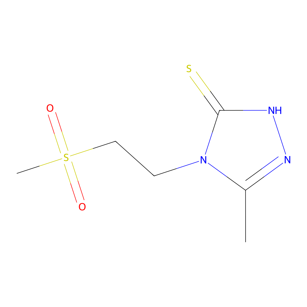4-(2-methanesulfonylethyl)-5-methyl-4H-1,2,4-triazole-3-thiol molecular structure, CAS 1179647-97-2